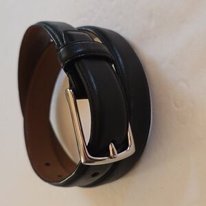 Polo Ralph Lauren Kids Black leather Belt Silver Buckle New! Sz.Youth